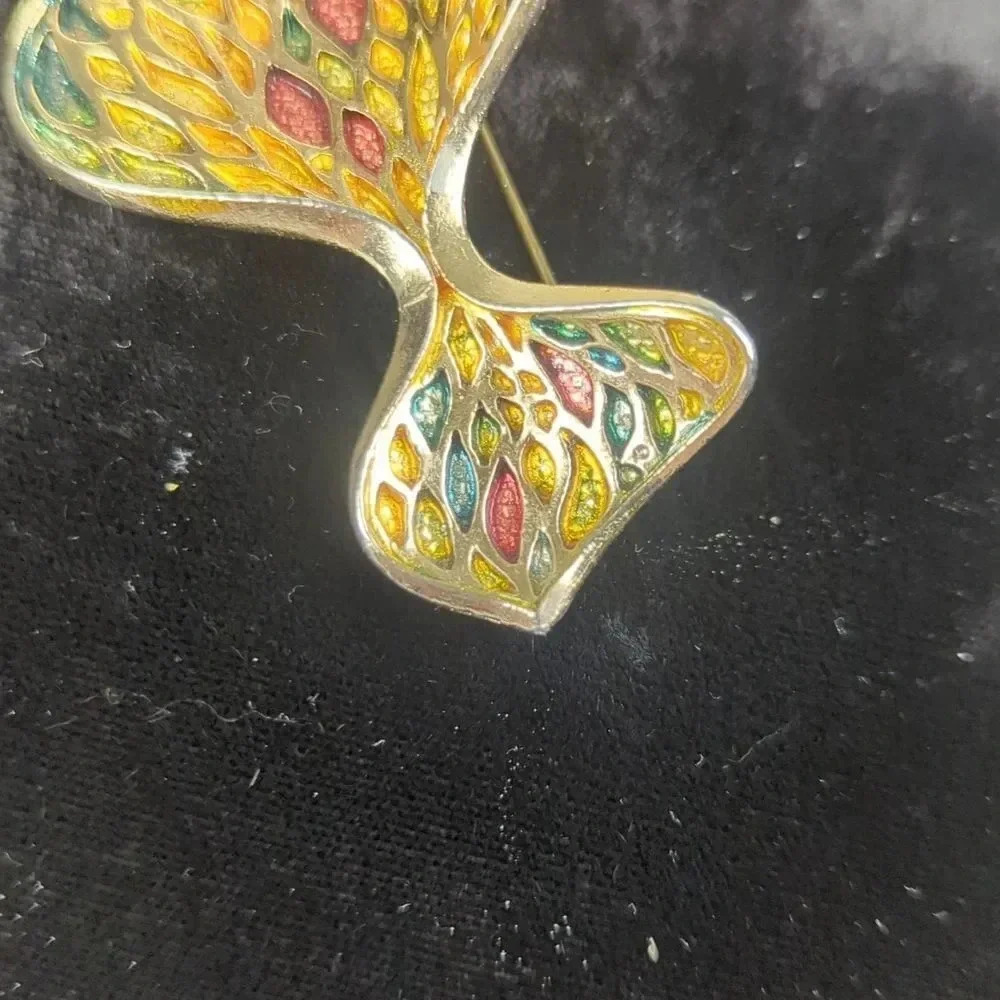 Vintage 50s Abstract Angelfish Brooch - Picture 4 of 8
